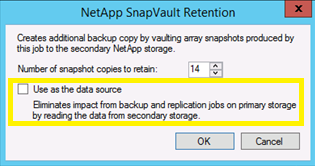 Backup from Storage Snapshots - backup from secondary